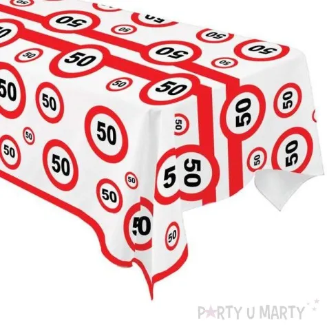 obrus foliowy urodziny 50 traffic birthday 136x270 cm