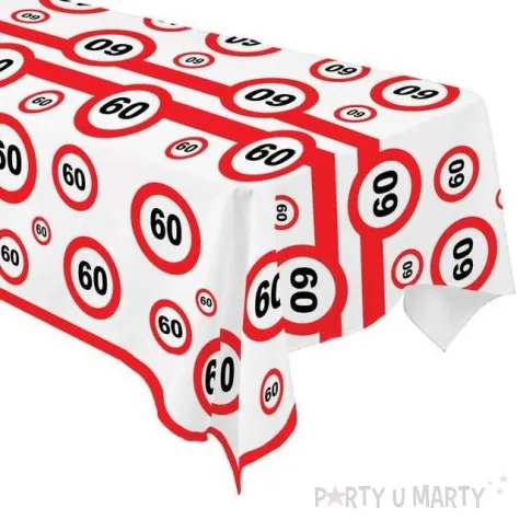 obrus foliowy urodziny 60 traffic birthday 136x270 cm