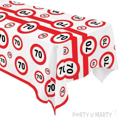 obrus foliowy urodziny 70 traffic birthday 136x270 cm