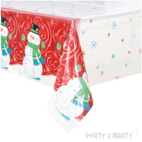 obrus foliowy zimowy balwan unique 213 x 137 cm