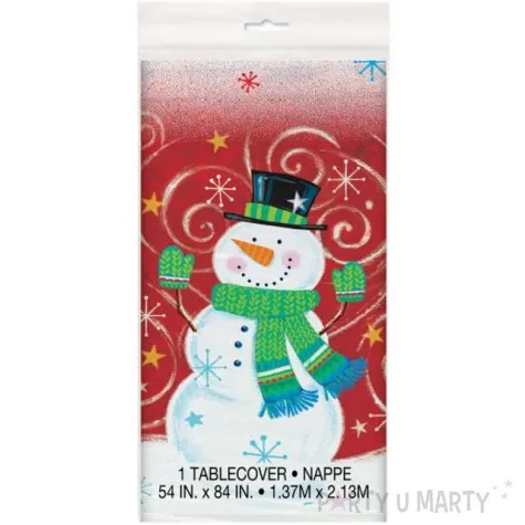 obrus foliowy zimowy balwan unique 213 x 137 cm