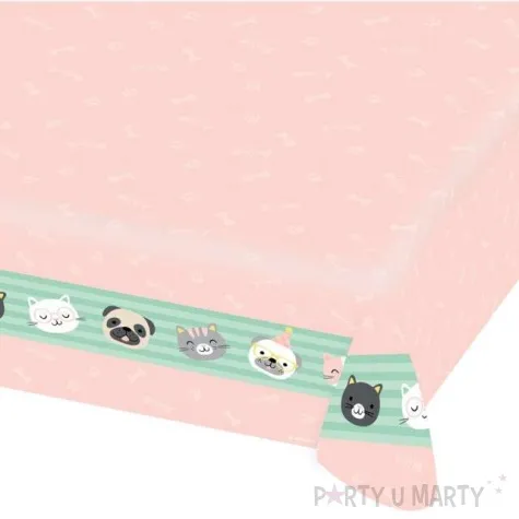 obrus foliowy zwierzatka domowe rozowy amscan 115 x 175 cm