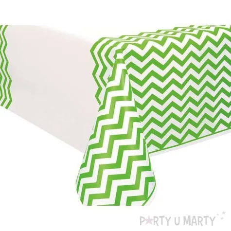 obrus foliowy zygzak zielony unique 274x137 cm