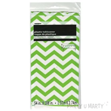 obrus foliowy zygzak zielony unique 274x137 cm