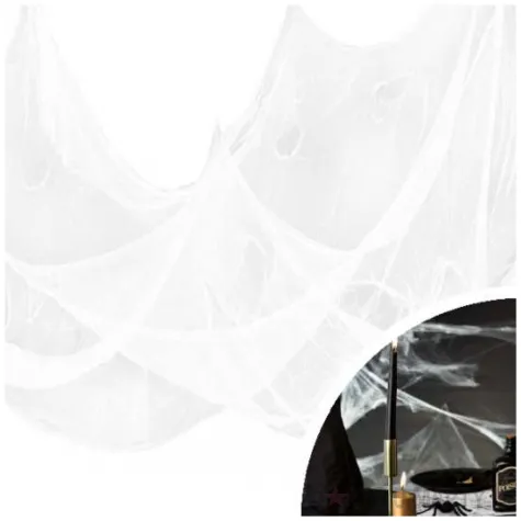 obrus halloweenowa pajeczyna bialy partypal 210 x 300 cm