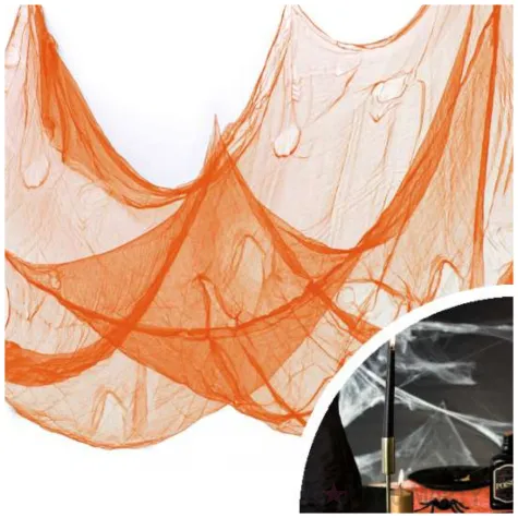 obrus halloweenowa pajeczyna pomaranczowy partypal 76 x 300 cm