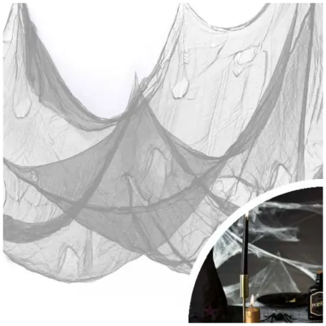 obrus halloweenowa pajeczyna szary partypal 76 x 300 cm