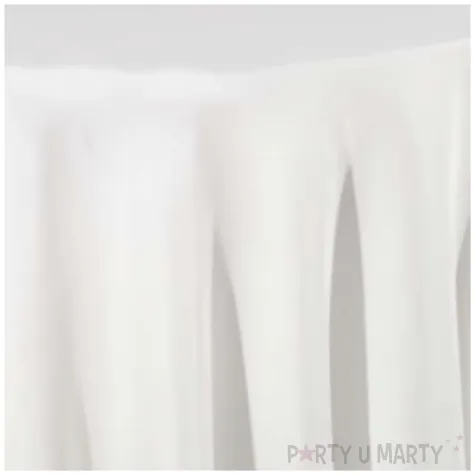 obrus materialowy okragly bialy matowy partydeco 300 cm