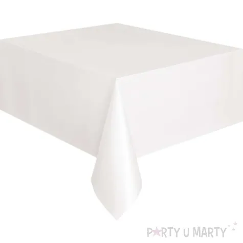 obrus materialowy plamoodporny bialy matowy partydeco 300 x 180 cm