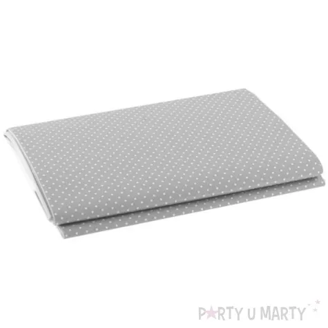 obrus papierowy biale kropki szary maki 180x120 cm