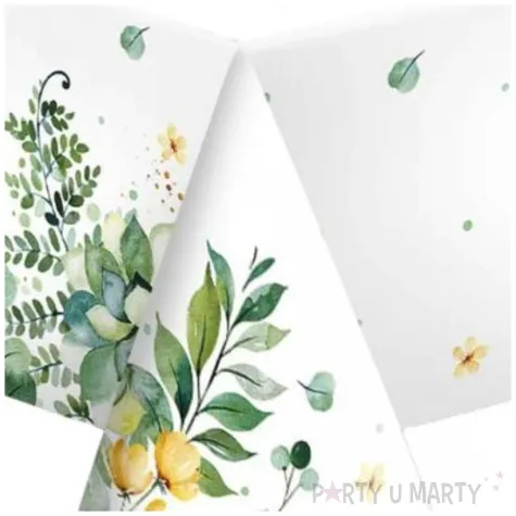 obrus papierowy floral akwarelowe galazki maki 180 x 120 cm