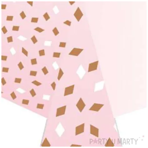 obrus papierowy impreza rozowo zloly amscan 180 x 120 cm