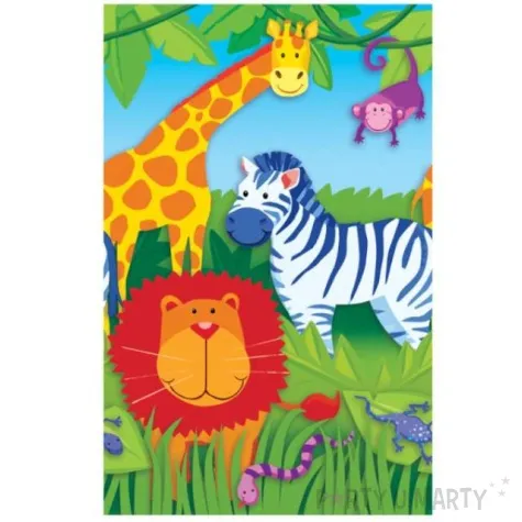 obrus papierowy jungle animals 137 x 259cm 1szt