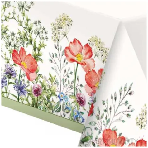 obrus papierowy kwiaty i rosliny wiosenna aura mix maki 180 x 120 cm