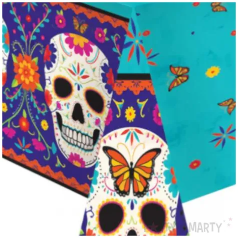 obrus papierowy meksykanskie wzory zielony amscan 120 x 180 cm