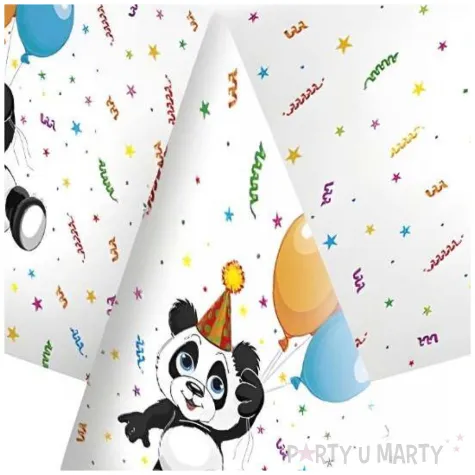 obrus papierowy urodzinowy mis panda maki 180x120 cm