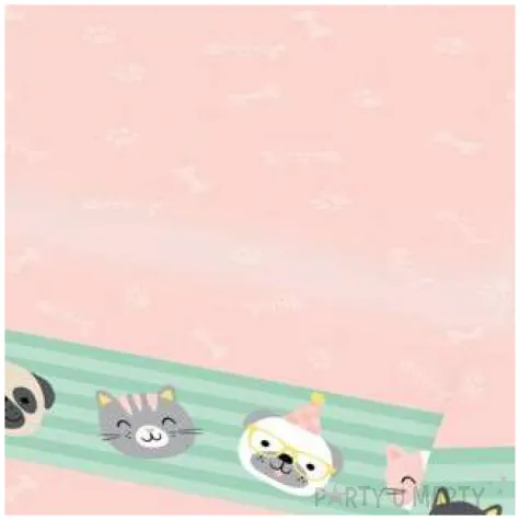 obrus papierowy zwierzatka domowe rozowy amscan 115 x 175 cm