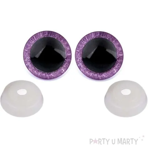 oczka bezpieczne brokatowe fioletowe stoklasa 20 mm 2 szt