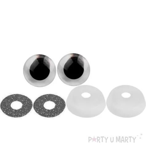 oczka bezpieczne brokatowe srebrne ciemne stoklasa 25 mm 2 szt