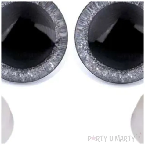 oczka bezpieczne brokatowe srebrne stoklasa 20 mm 2 szt