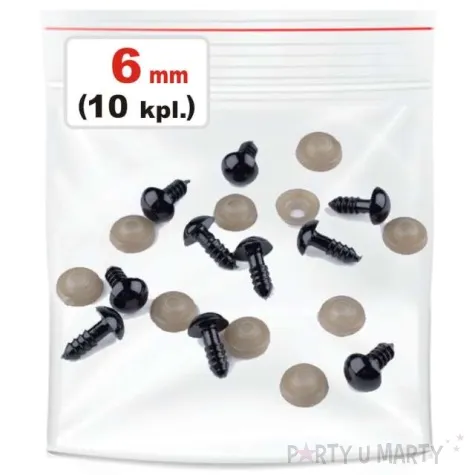 oczka bezpieczne classic czarne stoklasa 6 mm 10 kpl