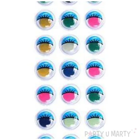 oczka kolorowe z rzesami titanum 10 mm 33 szt