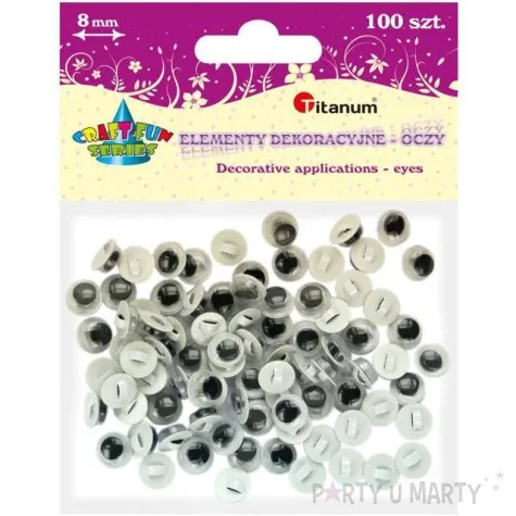 oczka przyszywane titanum 8 mm 100 szt
