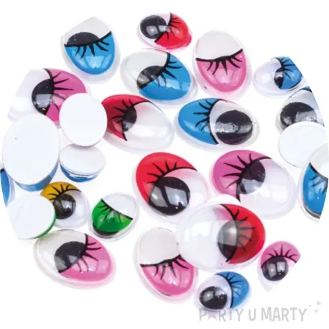 oczka samoprzylepne ruchome i owalne z rzesami brewis 8x10 12x16 mm 36 szt