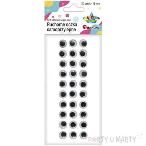 oczka samoprzylepne ruchome titanum 12 mm 30 szt