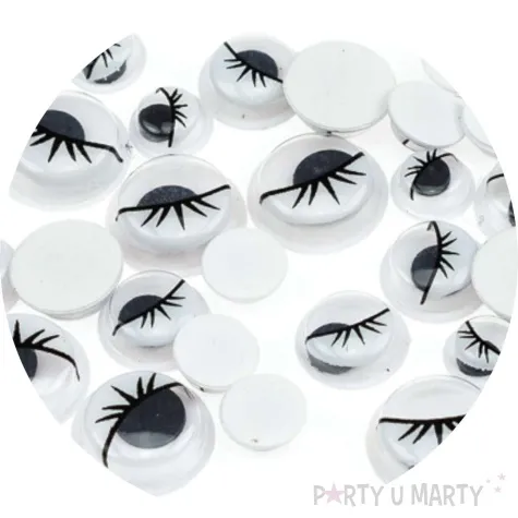 oczka samoprzylepne ruchome z rzesami brewis 14 mm 60 szt