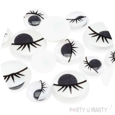 oczka samoprzylepne ruchome z rzesami brewis 15 mm 16 szt