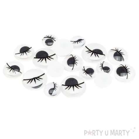 oczka samoprzylepne ruchome z rzesami brewis 15 mm 16 szt