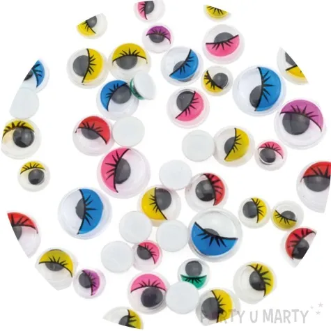 oczka samoprzylepne ruchome z rzesami mix brewis 8 mm 44 szt