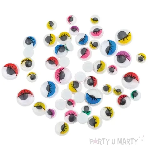 oczka samoprzylepne ruchome z rzesami mix brewis 8 mm 44 szt