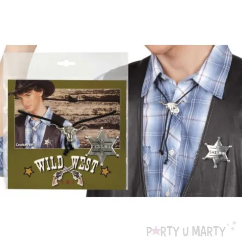 odznaka gwiazda szeryfa i naszyjnik z bykiem srebrny boland