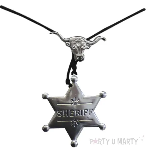 odznaka gwiazda szeryfa i naszyjnik z bykiem srebrny boland