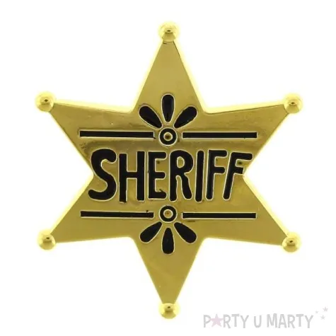odznaka gwiazda szeryfa metalowa zlota