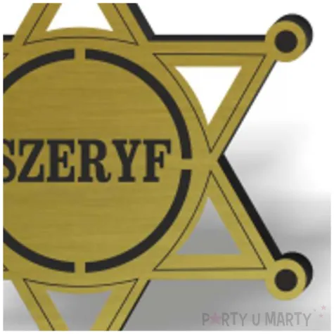 odznaka szeryfa zlota przypinka dodatek do stroju kowboja