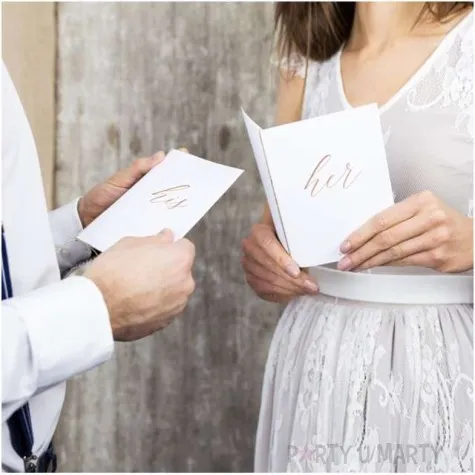 okladki na przysiegi his her biale partydeco 15x11 cm 2 szt