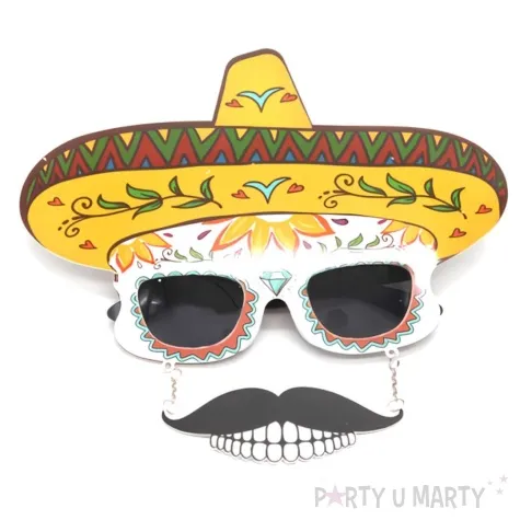 okulary dia de los muertos sombrero tamipol
