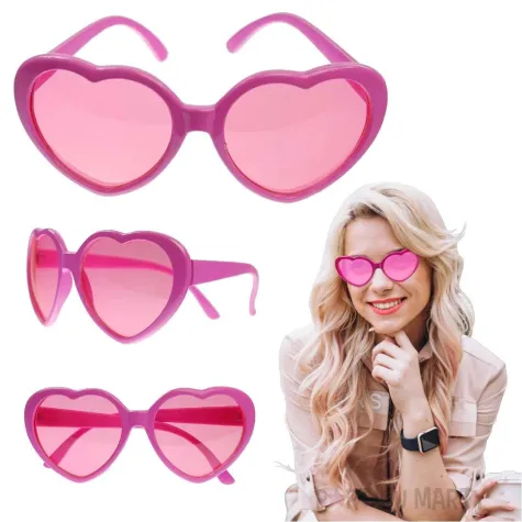 okulary na walentynki serduszka rozowe partydeco