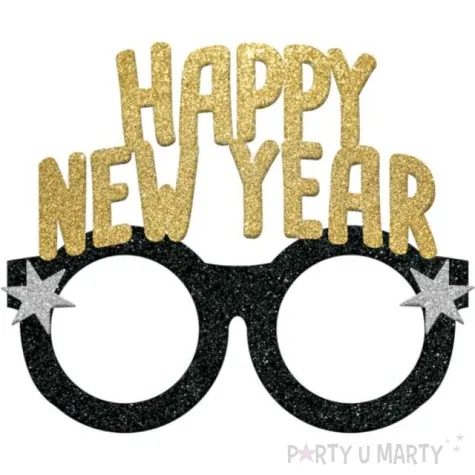 okulary nowy rok happy new year folat