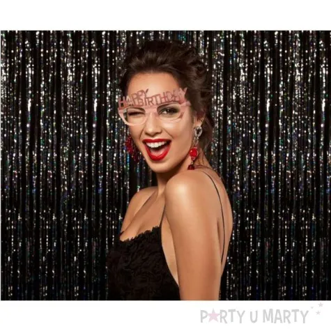 okulary papierowe happy birthday rozowe zloto godan 4 szt