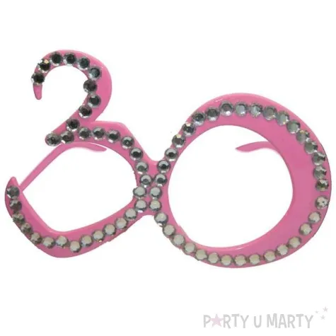 okulary party 30 urodziny diamentowa ramka rozowe folat
