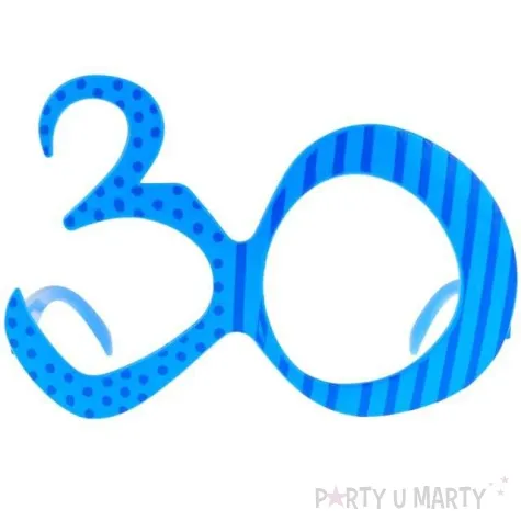 okulary party 30 urodziny niebieskie godan