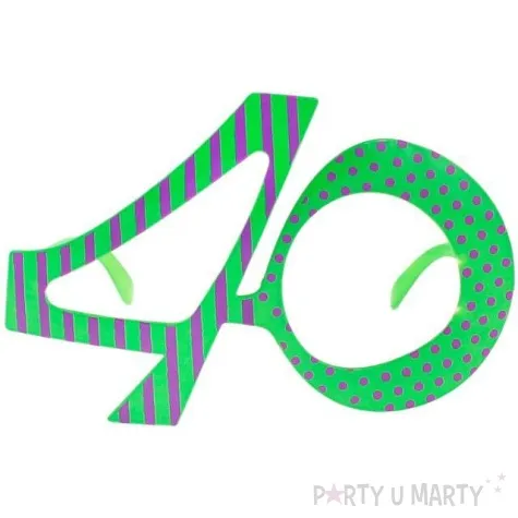 okulary party 40 urodziny zielone godan