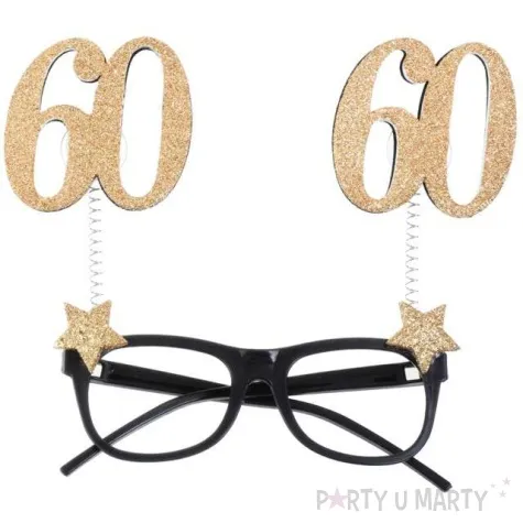 okulary party 60 urodziny czarno zlote santex