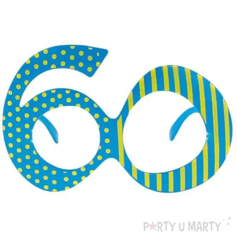 okulary party 60 urodziny niebieskie godan