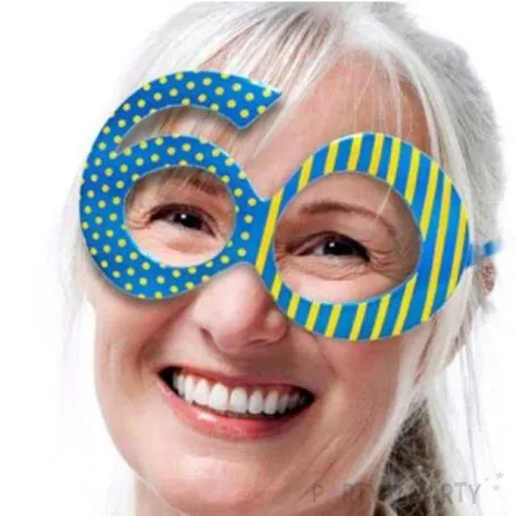 okulary party 60 urodziny niebieskie godan