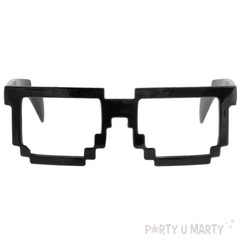 okulary party 8 bit pixel czarne godan